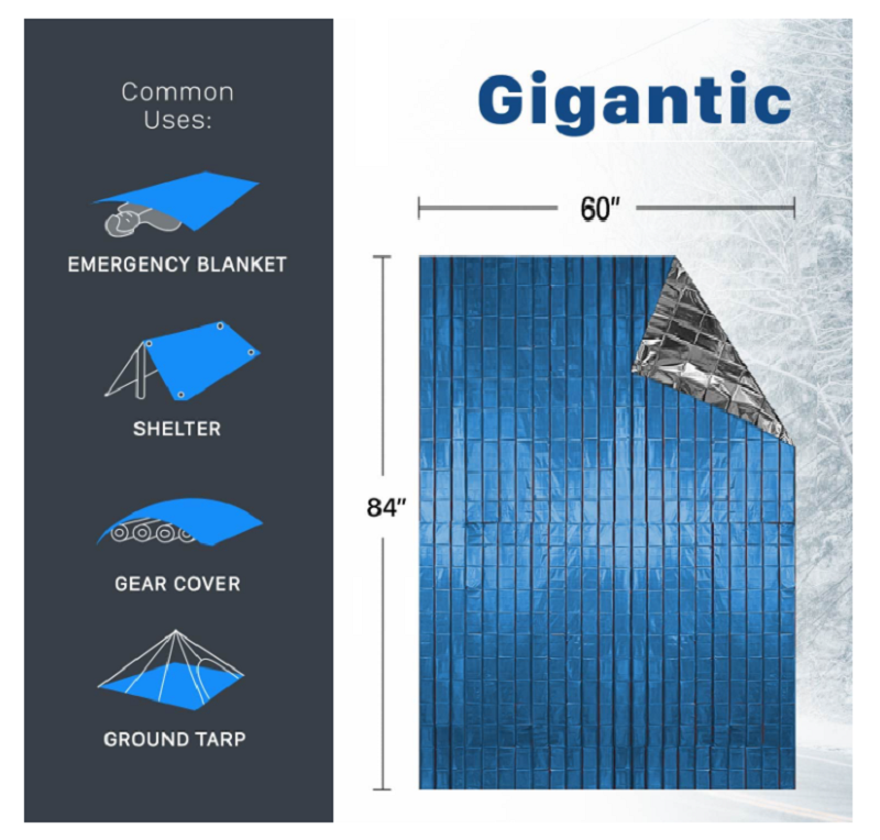 アルミ応急ブランケット, スペースブランケット, 救護用重い保温
